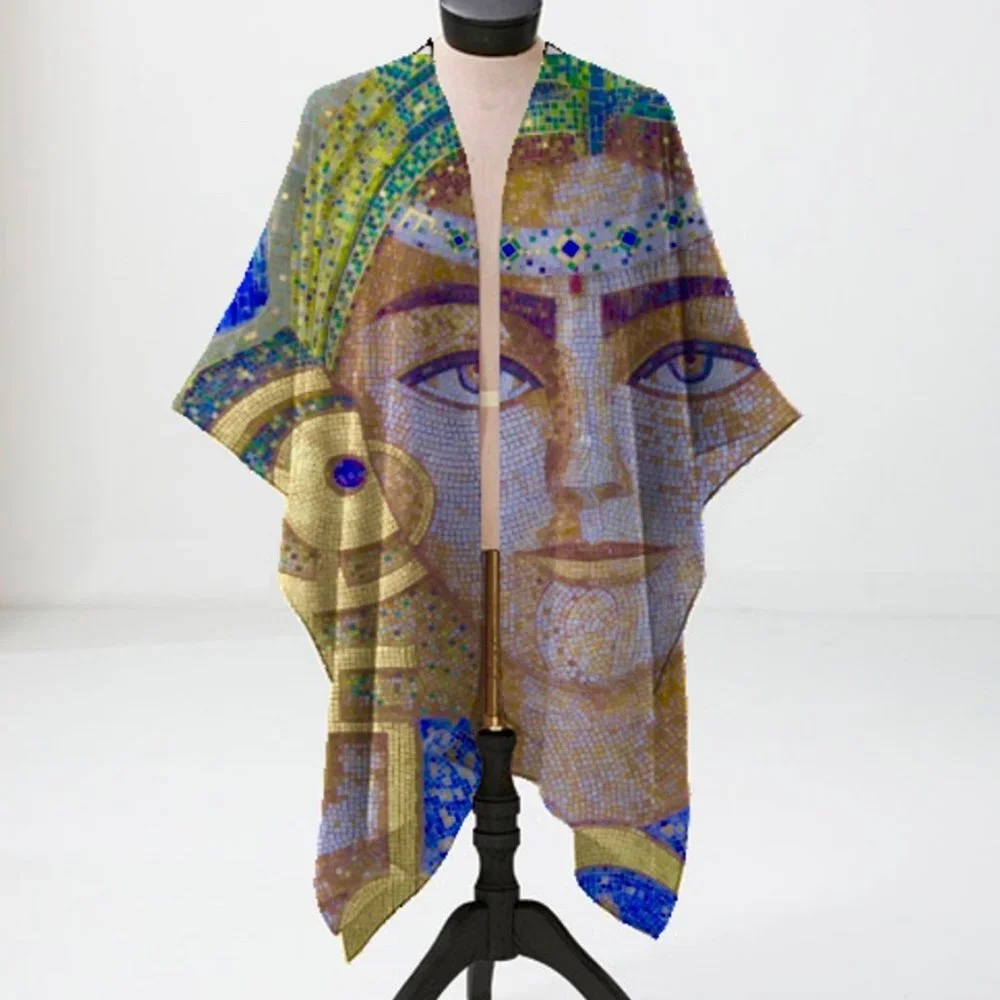 NWT Sheer Wrap, Tunisian Mosaic by Noora Elkoussy for Shop Vida SIZE-REGULAR - Picture 2 of 8